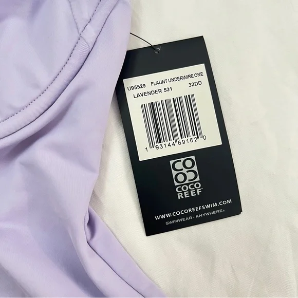 NWT New Coco Reef Lavender One-Piece Swimsuit 32 DD‎ - Picture 4 of 6